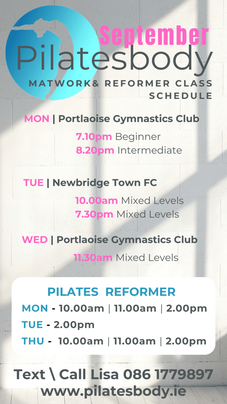 Pilatesbody Class Schedule September 2024